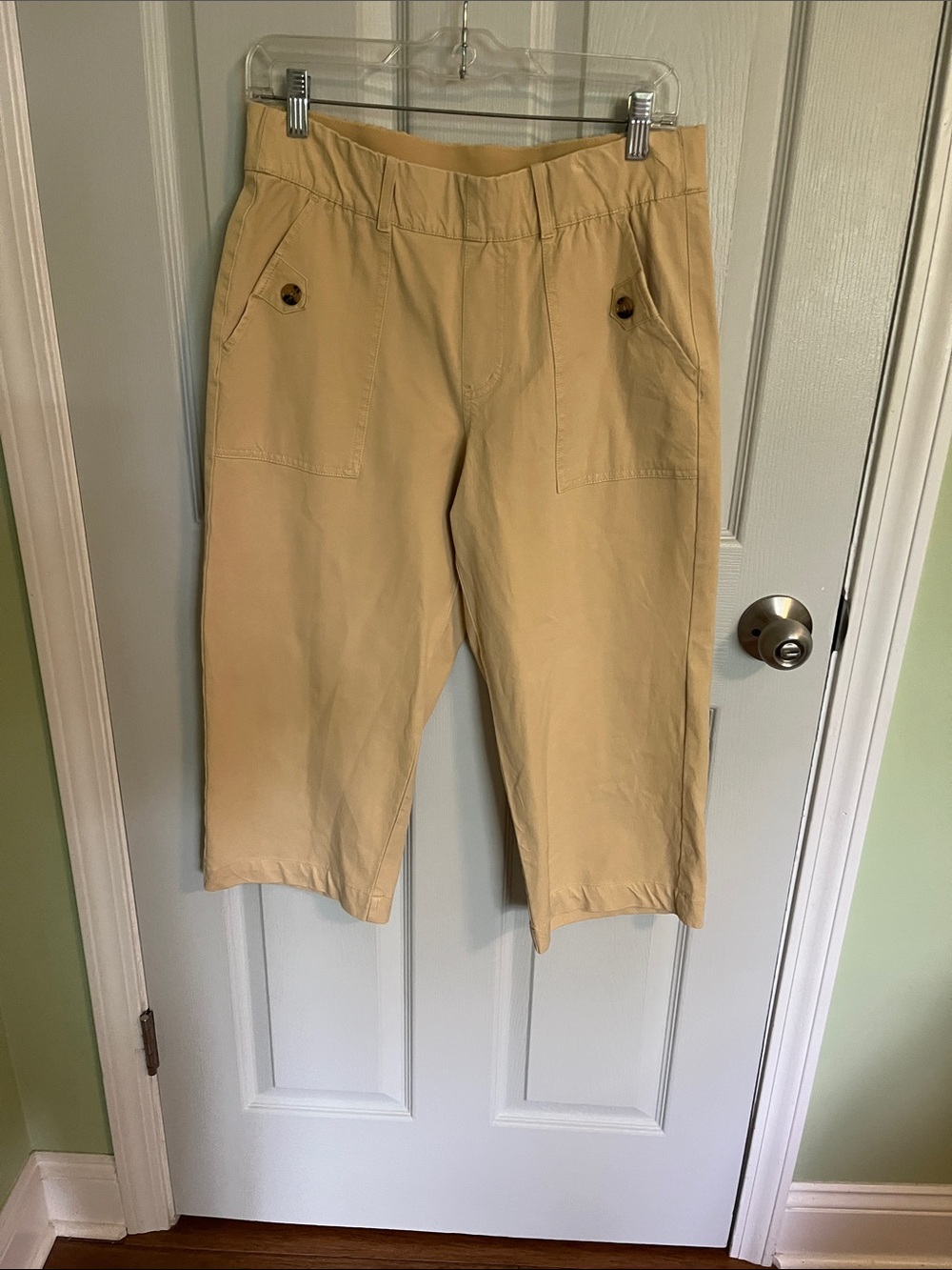 AnyBody Cream High-Rise Pull-On Pants
